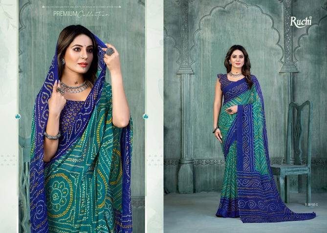 Star Chiffon 131 Bandhani Printed Daily Wear Sarees Catalog